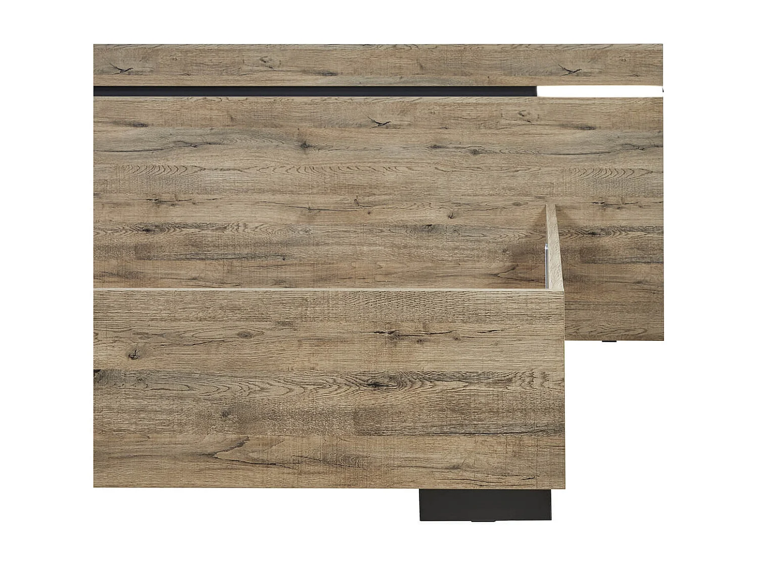 IRISA - Lit 160x200cm Aspect Bois avec Eclairage Led