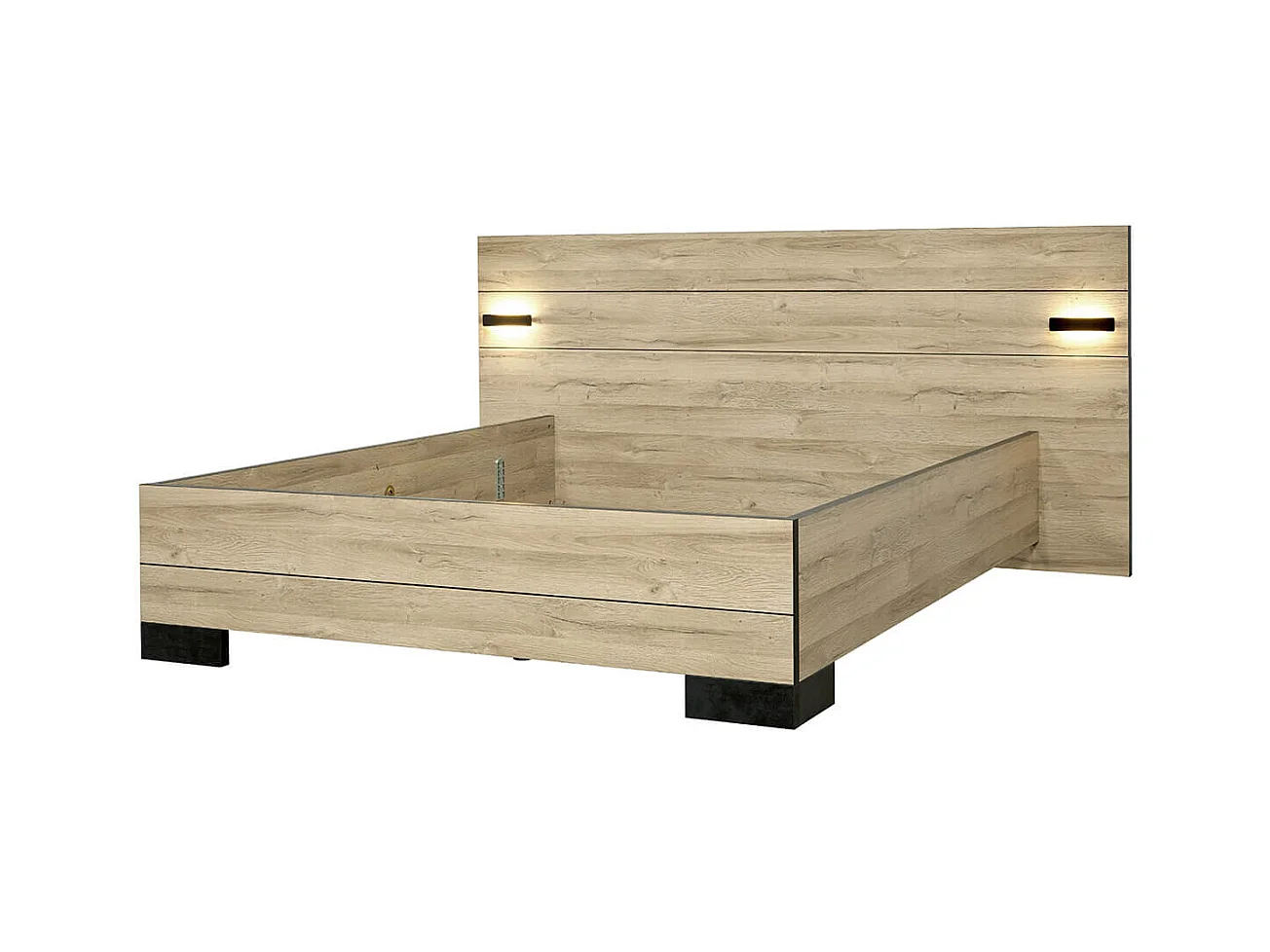 ELEOS - Lit 140x190 cm avec Eclairage Led