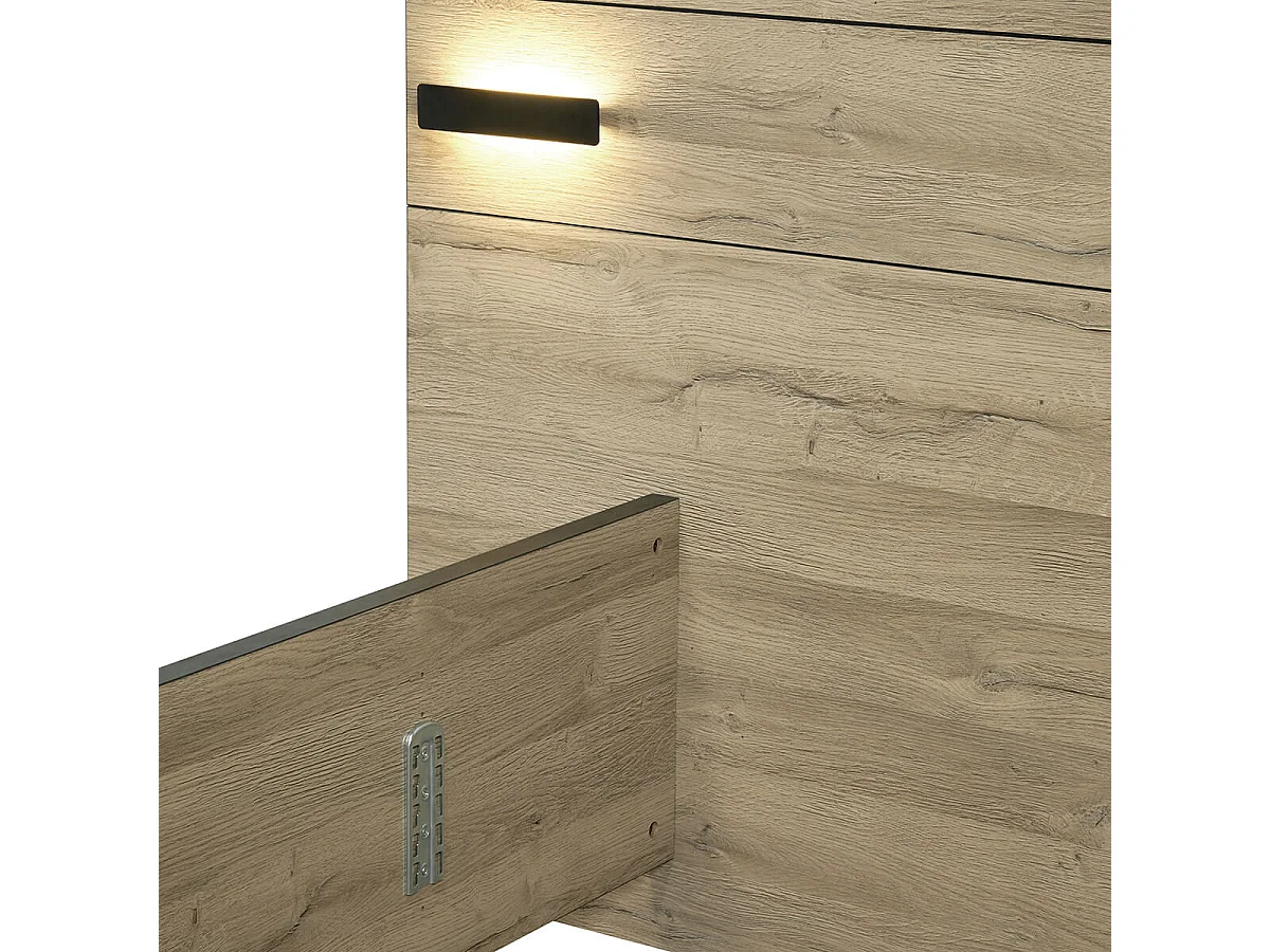 ELEOS - Lit 140x190 cm avec Eclairage Led