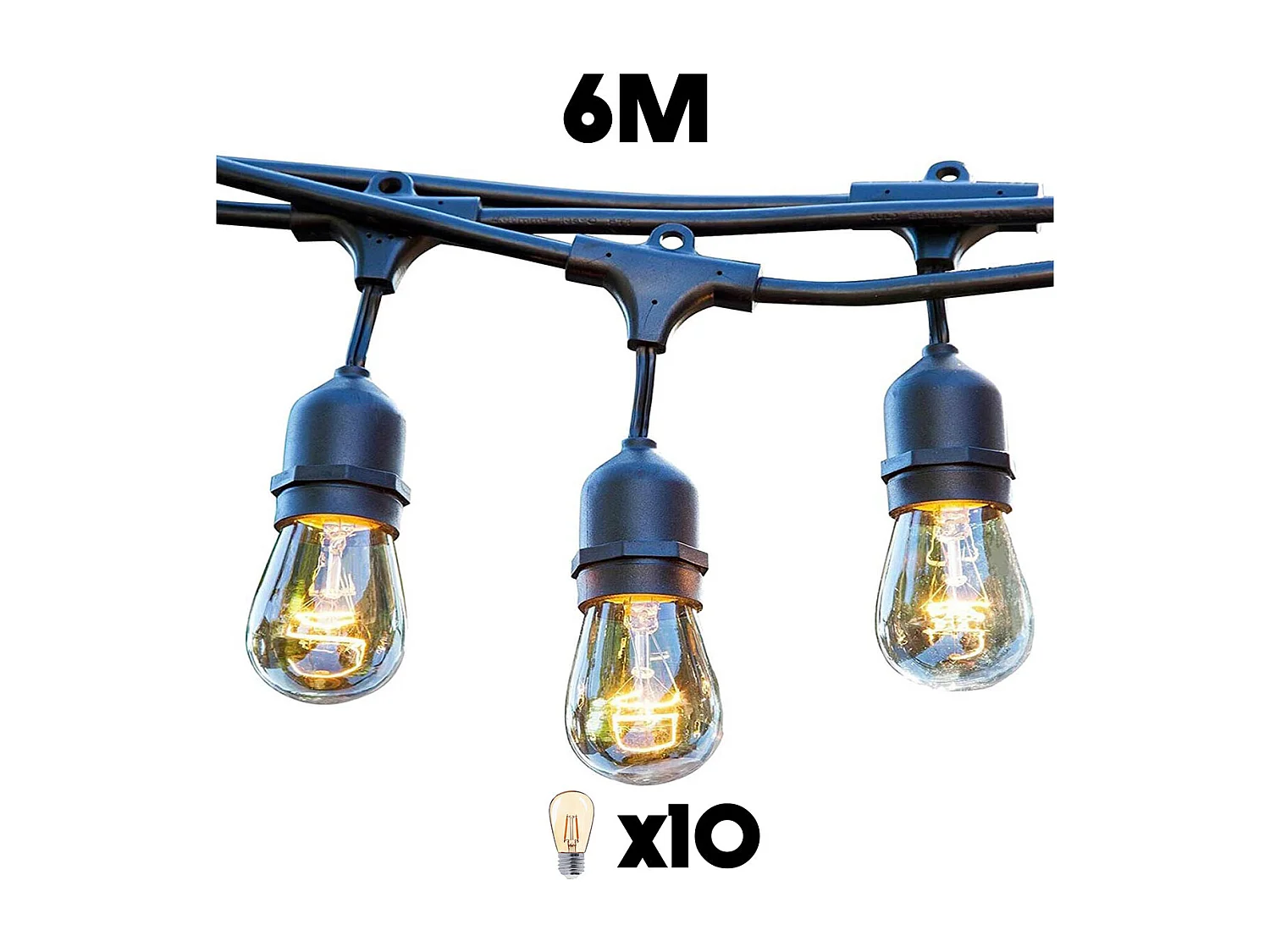 Guirlande lumineuse MAFY Noir caoutchouc 6M