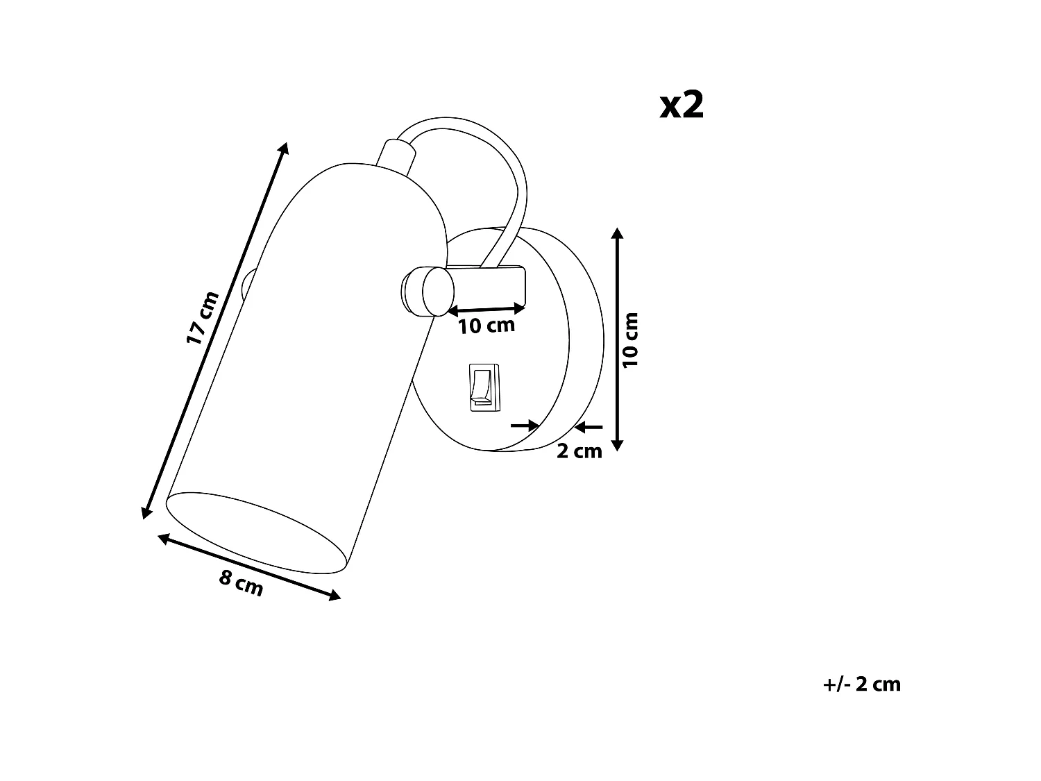 Set van 2 spotlampen TYRIA Verstelbaar Metaal Wit