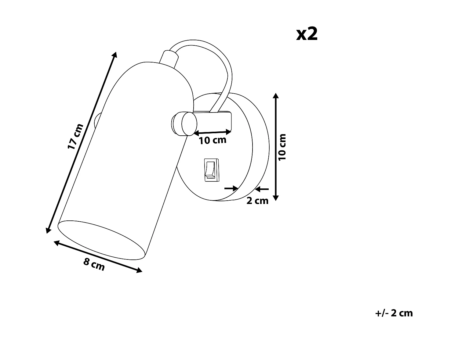 Set van 2 spotlampen TYRIA Verstelbaar Metaal Wit