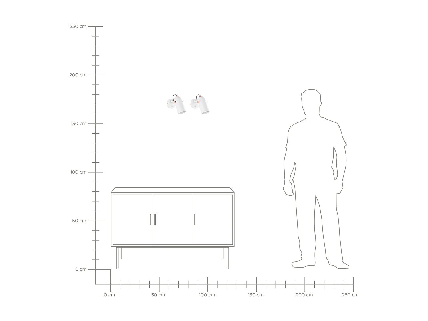 Set van 2 spotlampen TYRIA Verstelbaar Metaal Wit
