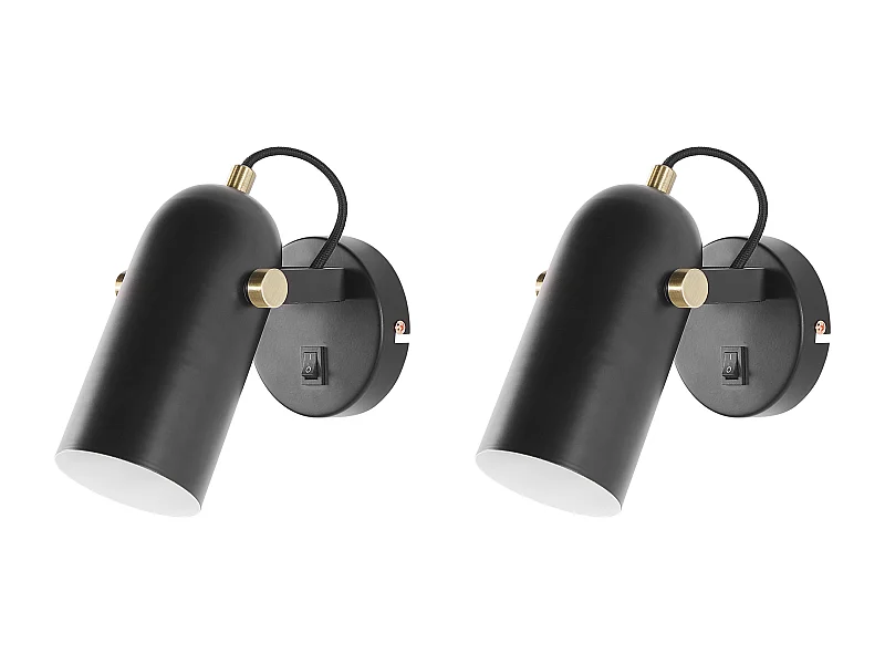 Moderne Wandleuchte 2er Set schwarz Bürotischlampe Wandlampe Tyria