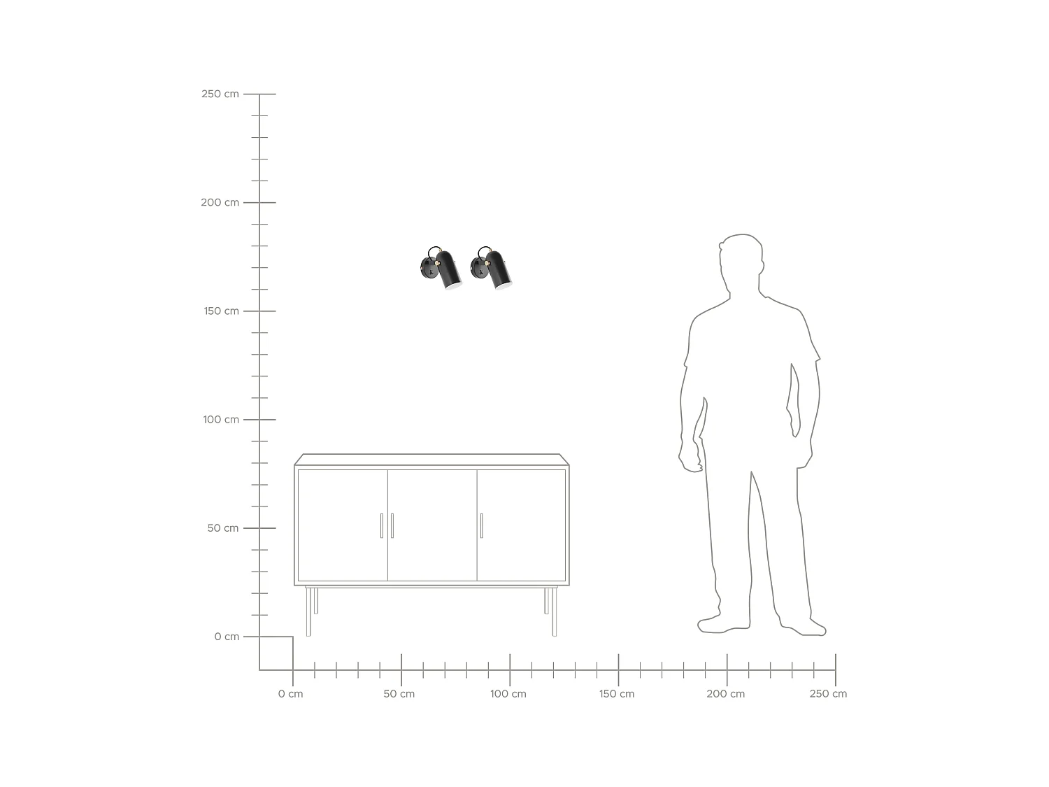 Zestaw 2 lamp spot TYRIA Regulowana Metal Czarny