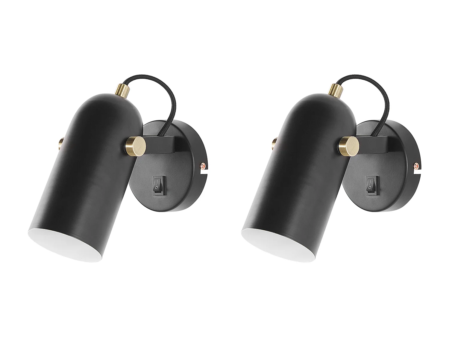 Set van 2 spotlampen TYRIA Verstelbaar Metaal Zwart
