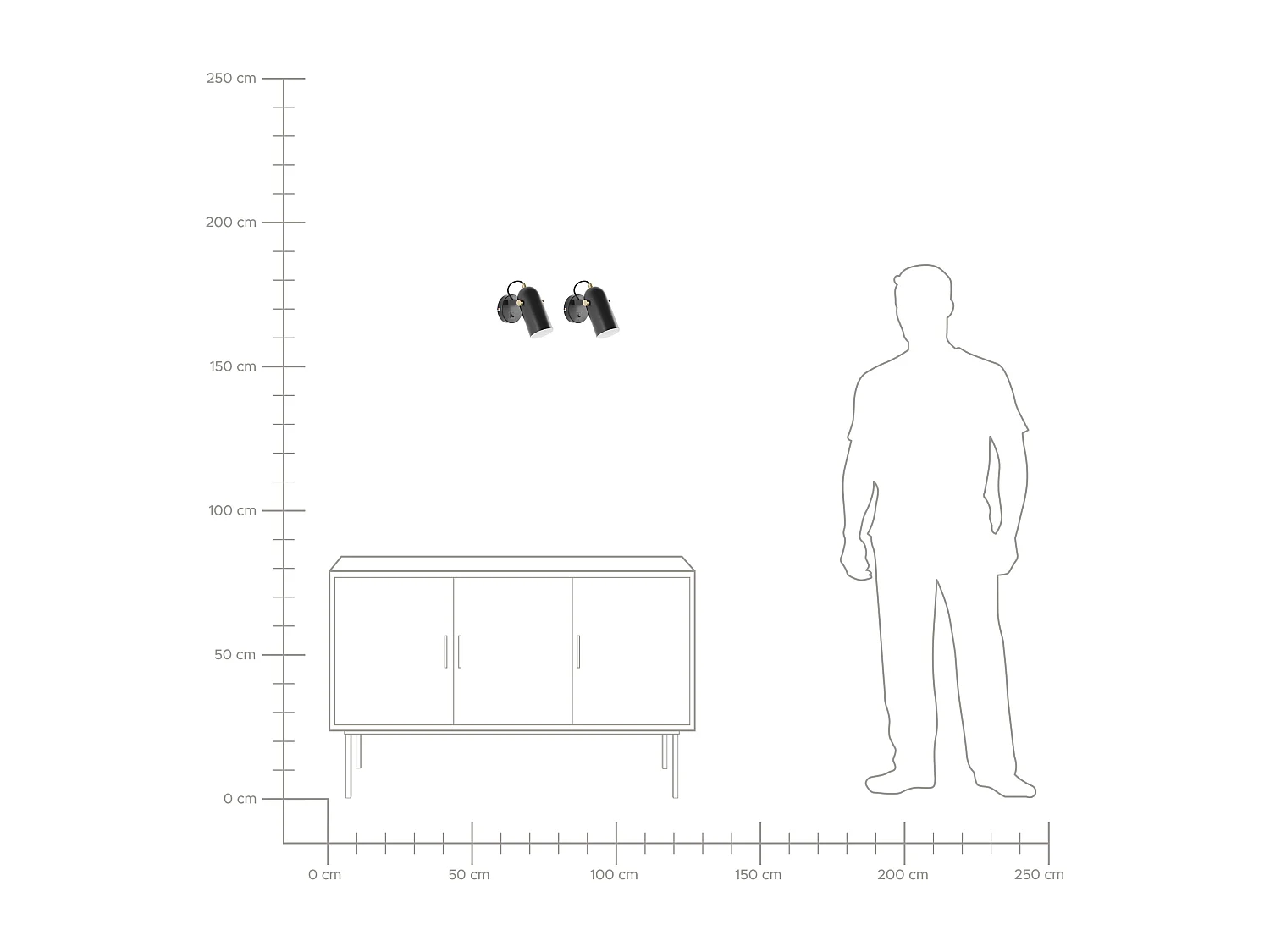 Set van 2 spotlampen TYRIA Verstelbaar Metaal Zwart