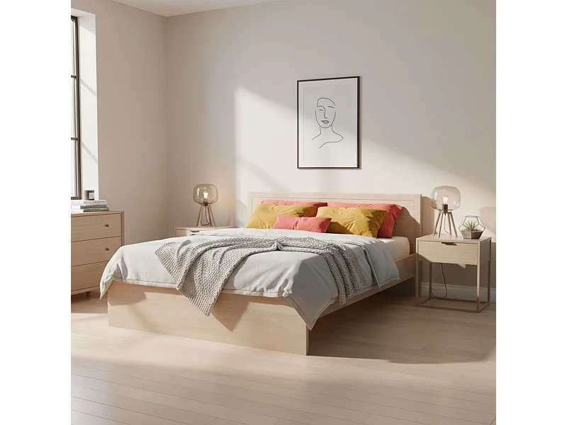 Cama Matrimonio Baltic Roble Brooklyn 135-140x190 cm