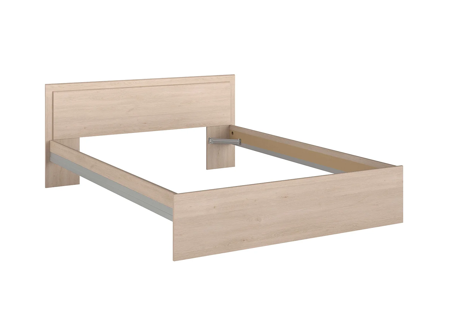 Lit double en chêne de Brooklyn de la Baltique 135-140x190 cm