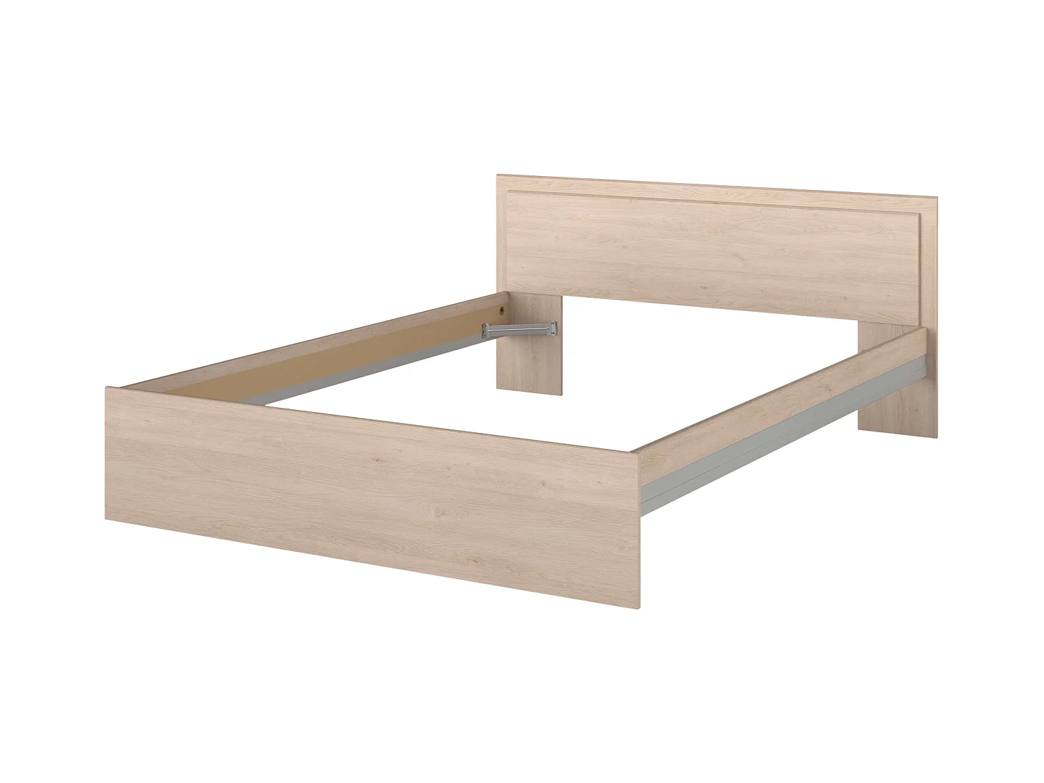 Lit double en chêne de Brooklyn de la Baltique 135-140x190 cm