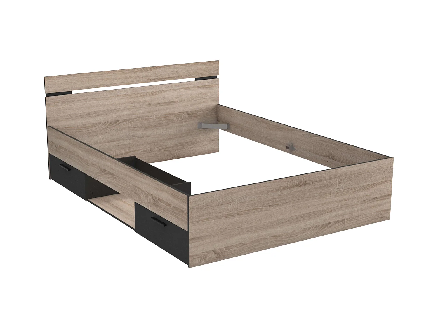 Cama Matrimonial Industrial 135/140 cm 2 Cajones Michigan