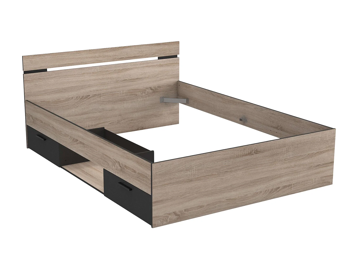 Cama Matrimonial Industrial 135/140 cm 2 Cajones Michigan