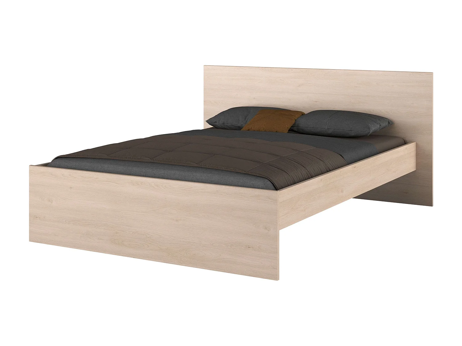 Cama Doble John c/cajones Roble Brooklyn y Negro Stipple 135-140x190 cm