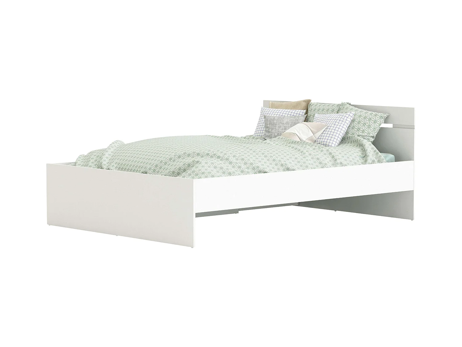 Cama Matrimonio Cajones Michigan Blanco 135cm/140cm