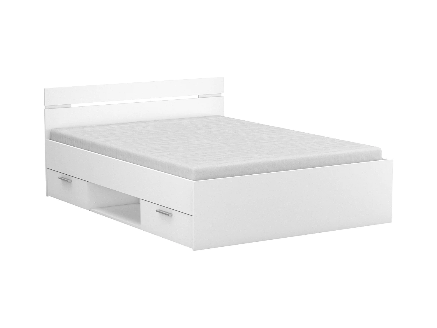Cama Matrimonio Cajones Michigan Blanco 135cm/140cm