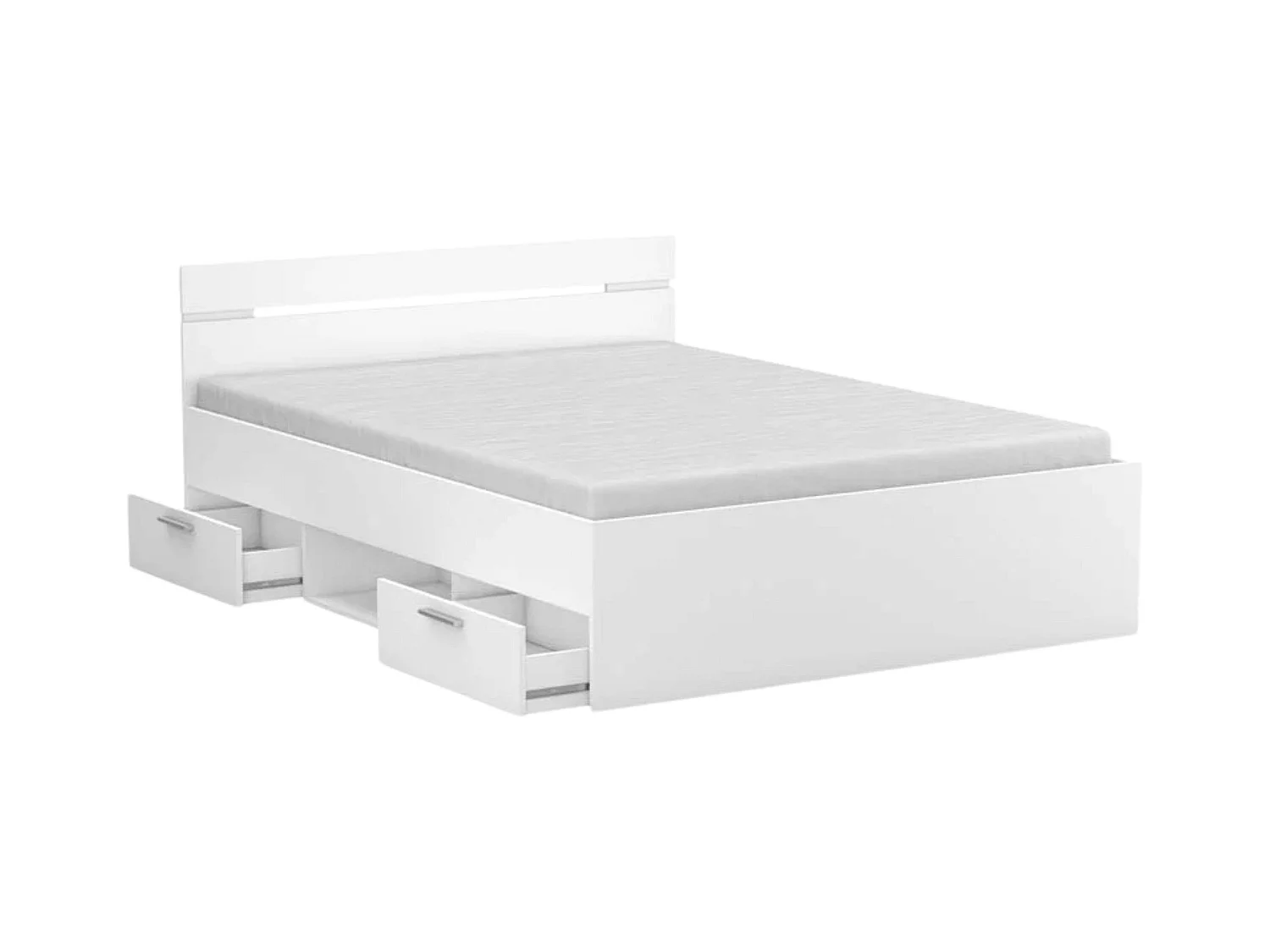 Cama Matrimonio Cajones Michigan Blanco 135cm/140cm