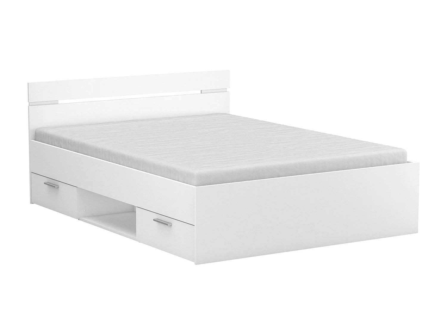 Cama Matrimonio Cajones Michigan Blanco 135cm/140cm