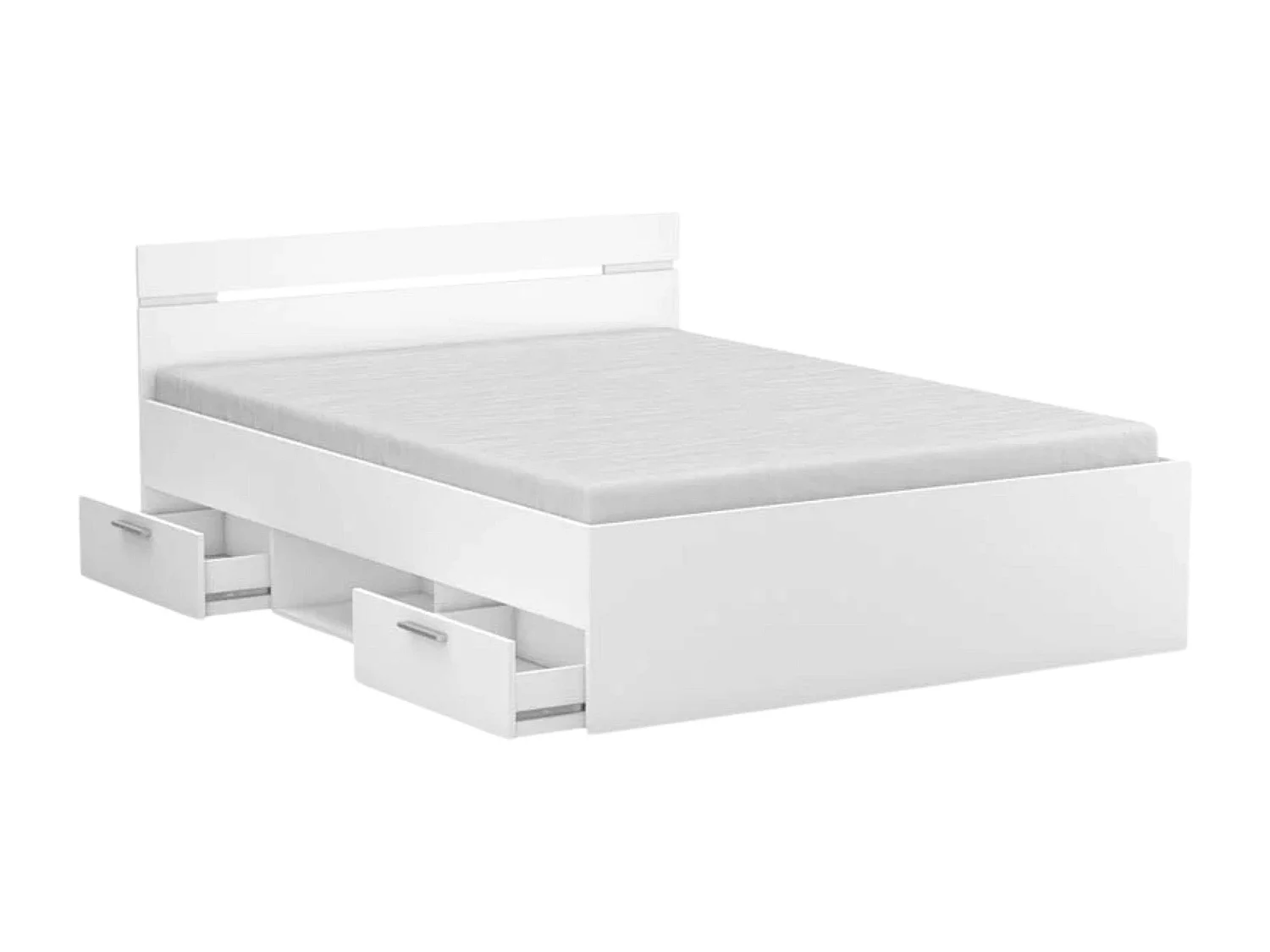 Cama Matrimonio Cajones Michigan Blanco 135cm/140cm