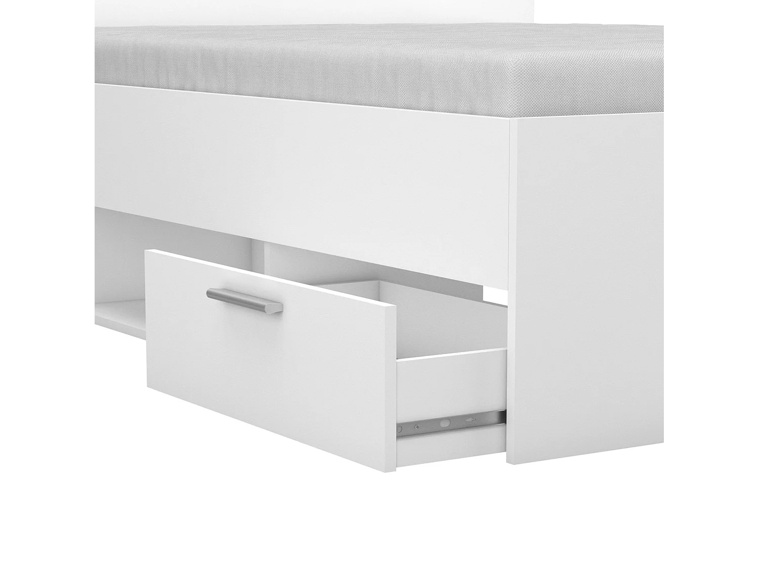 Cama Matrimonio Cajones Michigan Blanco 135cm/140cm