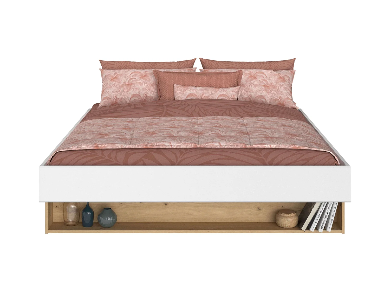 Cama Matrimonio Lampe Roble Blanco 160x200 cm