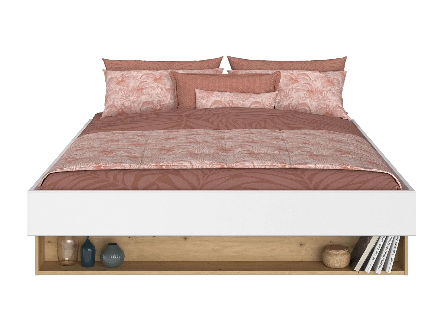 Cama Matrimonio Lampe Roble Blanco 160x200 cm