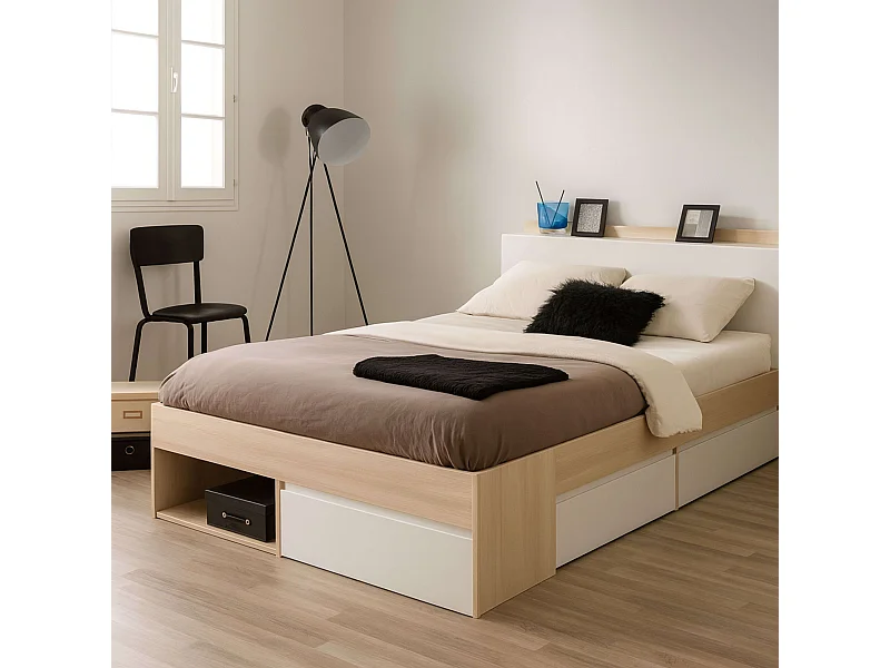 Cama Matrimonio Much Acacia Blanco 135-140x190-200 cm