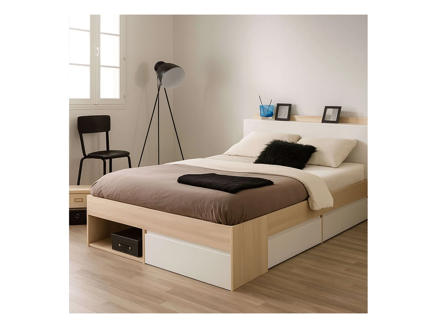 Cama Matrimonio Much Acacia Blanco 135-140x190-200 cm