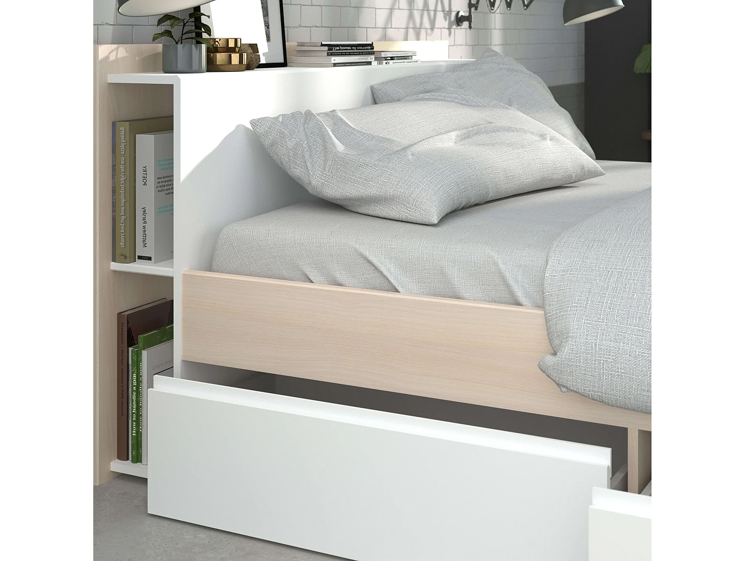 Cama Matrimonio Much Acacia Blanco 135-140x190-200 cm