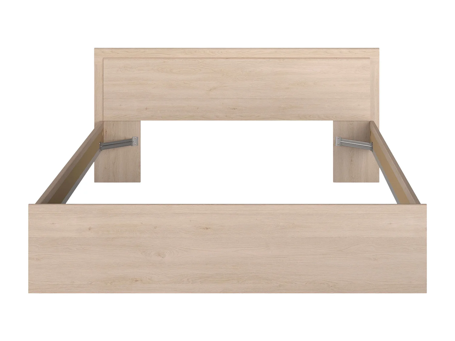 Cama matrimonio Life roble Kronberg/blanco mate con cabecero y 2 cajones