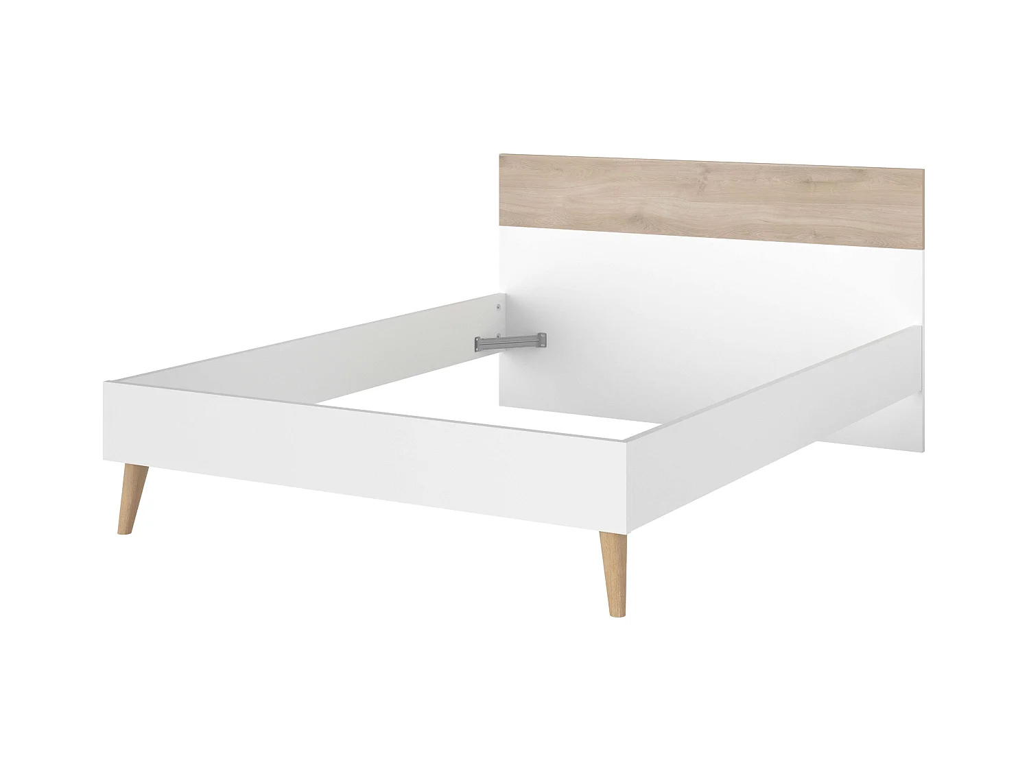 Cama de casal nórdica Osaka carvalho japonês/branco 135-140x190 cm