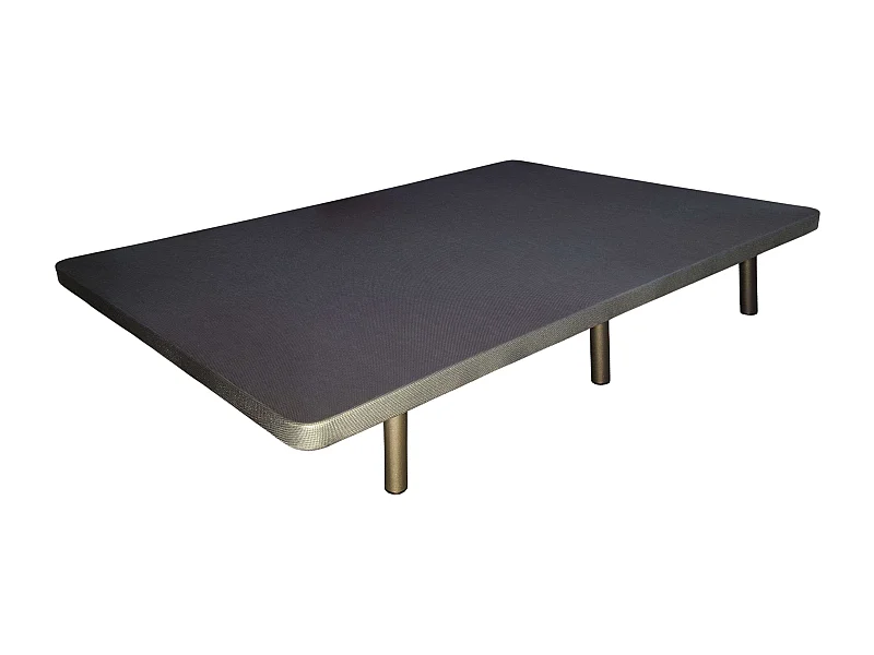Base Tapizada 150x190 cm Contemporánea Gris Antracita 6 Patas 5 Refuerzos