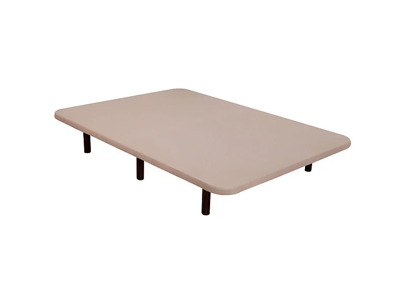 Base Tapizada 3D Contemporánea Beige 105x200 cm, 5 Refuerzos, 6 Patas