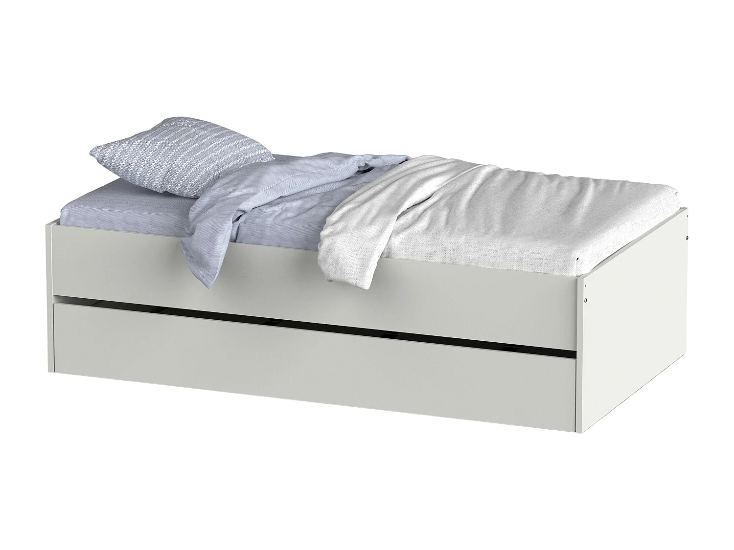Cama Nido Terai 105x190 cm Melamina Contemporáneo Blanco