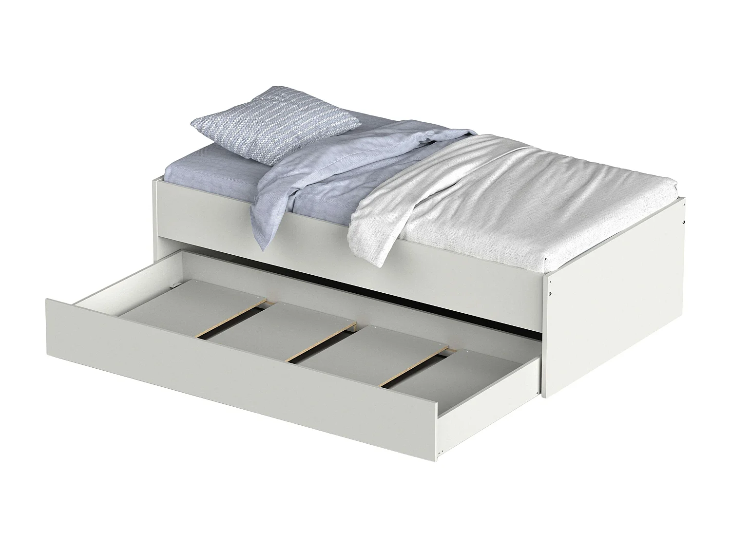 Cama Nido Terai 105x190 cm Melamina Contemporáneo Blanco