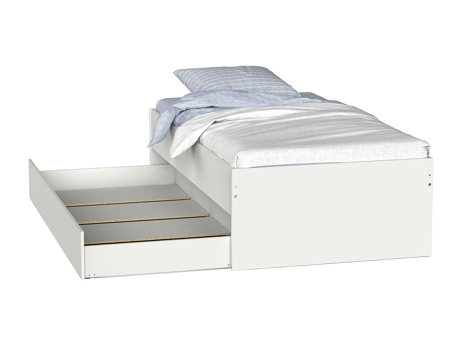 Cama Nido Terai 105x190 cm Melamina Contemporáneo Blanco