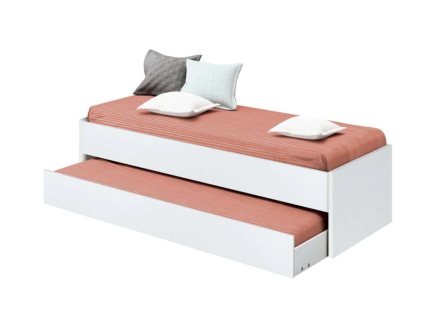 Cama Nido Juvenil Tibet 90x190 cm Melamina Contemporáneo Blanco