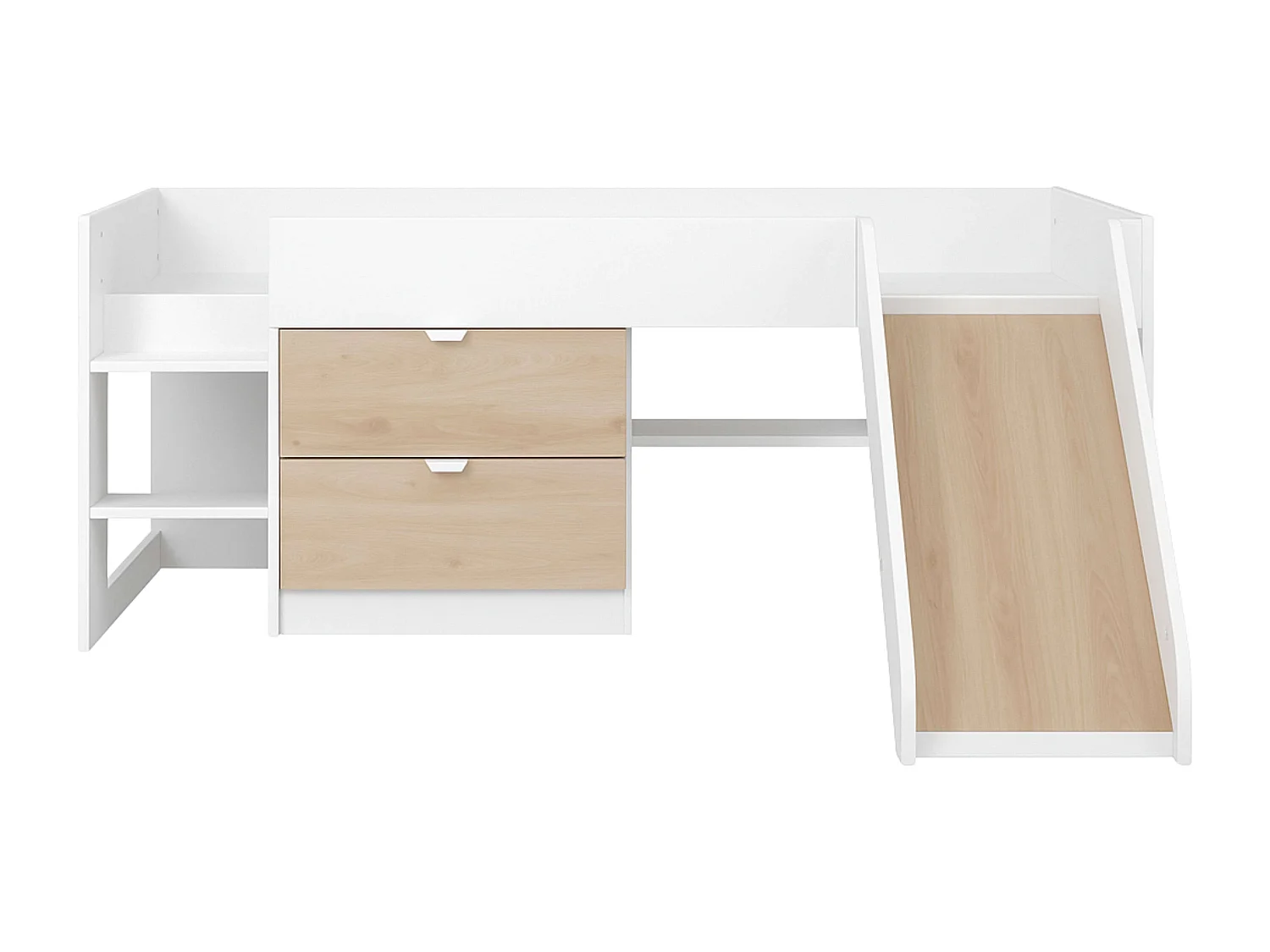 Cama Happy Melamina 78x204x184 cm - Roble/Blanco