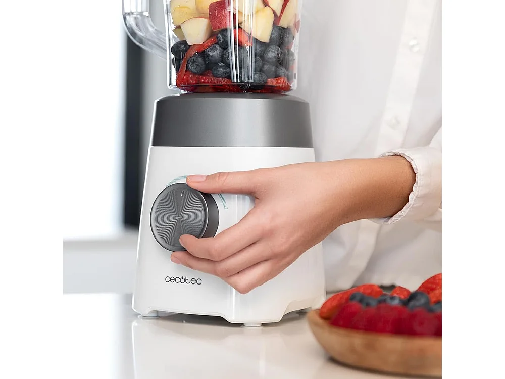 Batidora de vaso Cecotec Power Black Titanium 1300MAX 1300W 2 velocidades blanco 1,5L