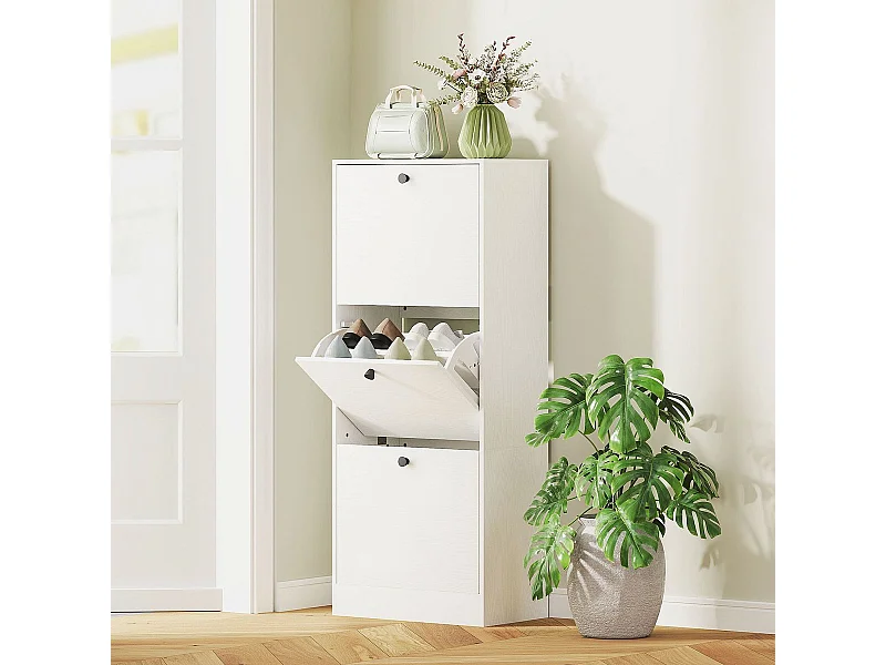 Zapatero Emue Homcom de 3 cajones blanco 115x47x28 cm