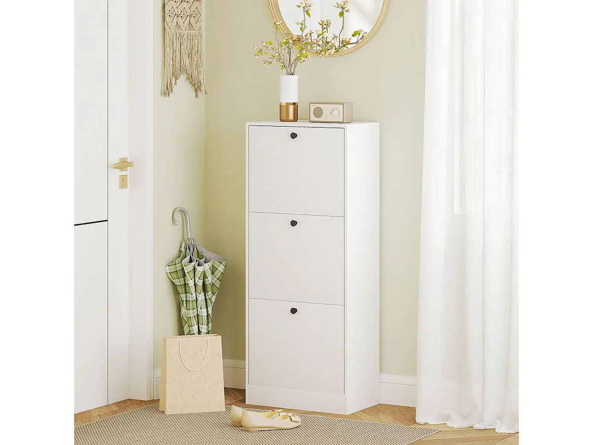 Zapatero Emue Homcom de 3 cajones blanco 115x47x28 cm