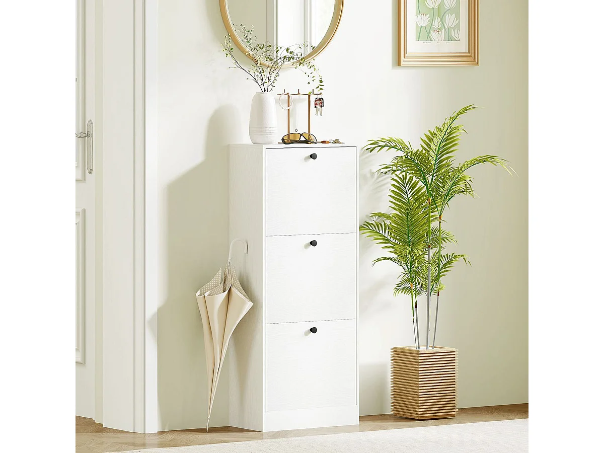 Zapatero Emue Homcom de 3 cajones blanco 115x47x28 cm