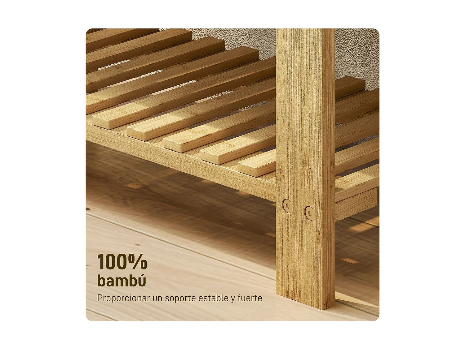 Banco zapatero Flower Homcom 6 pares 2 niveles con cojín gris 49x60x29 cm