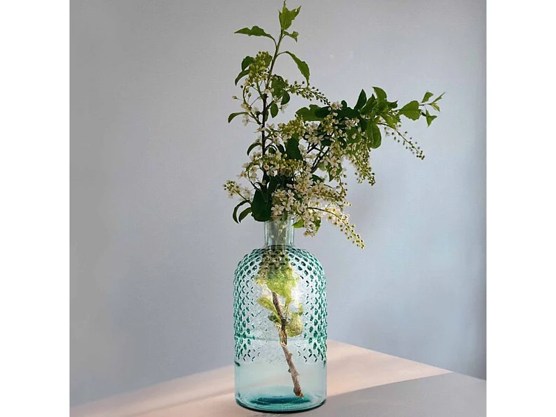 Jarrón con relieve azul Ø12 x 23 cm