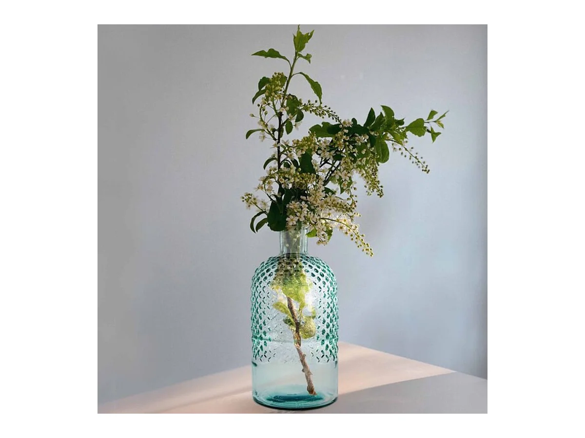 Jarrón con relieve azul Ø12 x 23 cm