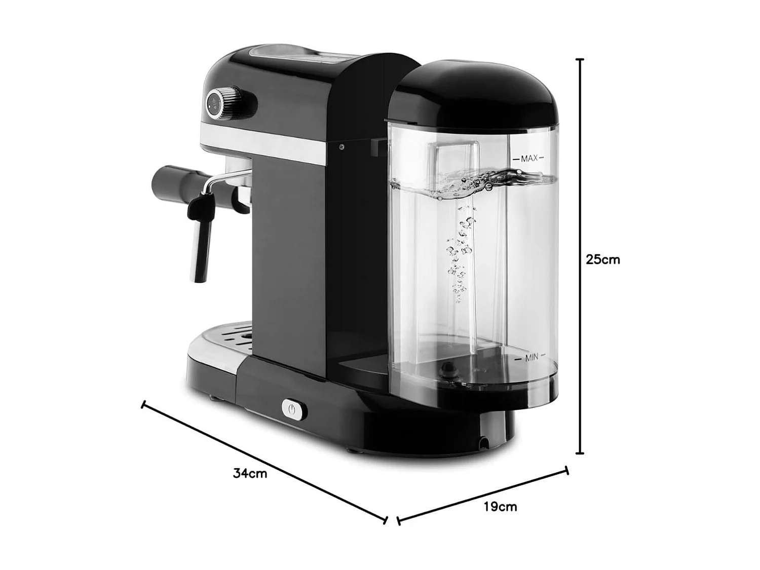 Cafetera espresso Ufesa Palermo 1350W 1,4L panel táctil 2 tazas negro