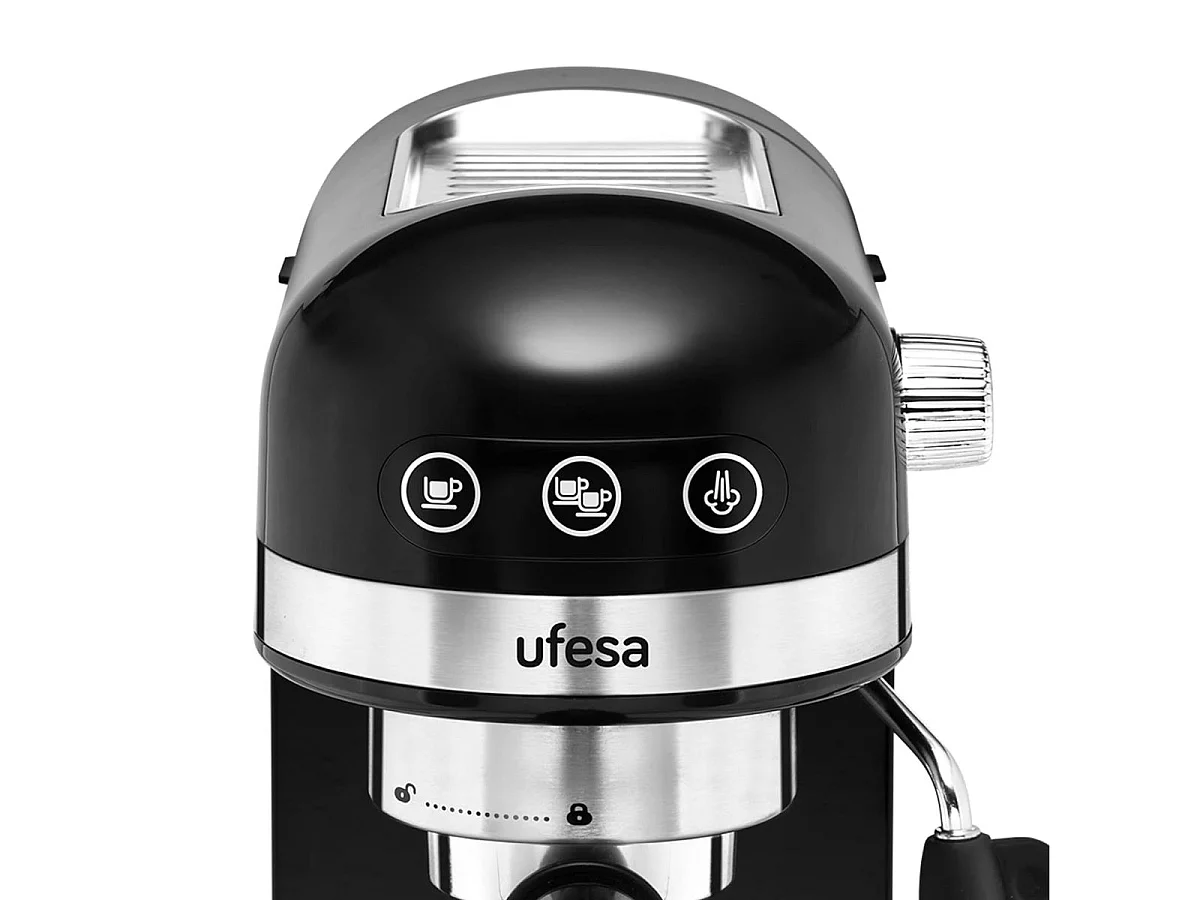 Cafetera espresso Ufesa Palermo 1350W 1,4L panel táctil 2 tazas negro