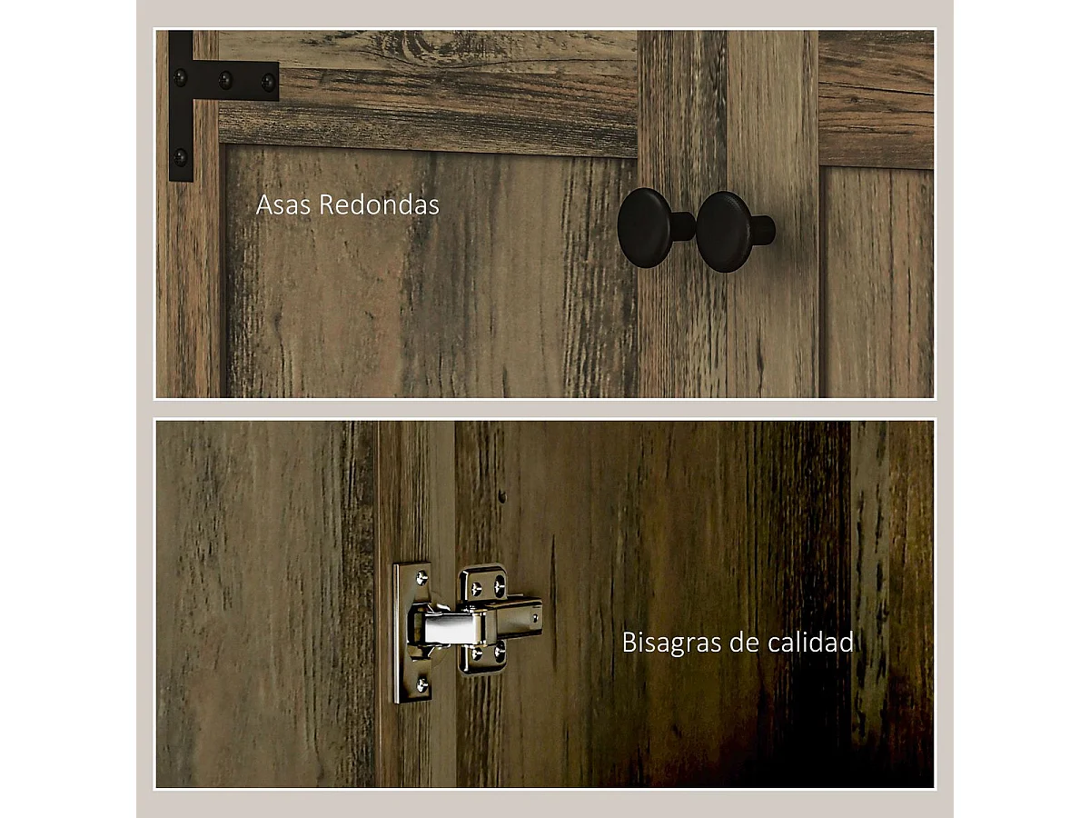 Aparador Estrella Homcom 2 puertas marrón 182x78x31,5 cm