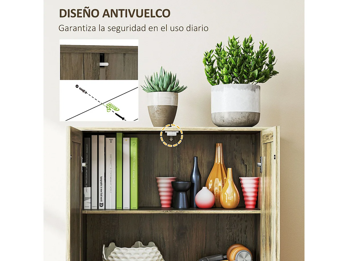 Aparador Estrella Homcom 2 puertas marrón 182x78x31,5 cm