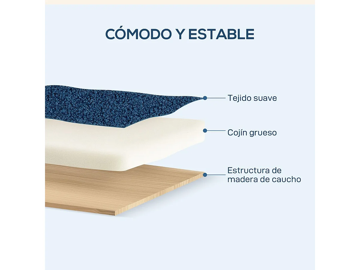 Butaca Malhia Homcom tapizado borreguito azul 78x74,5x76 cm
