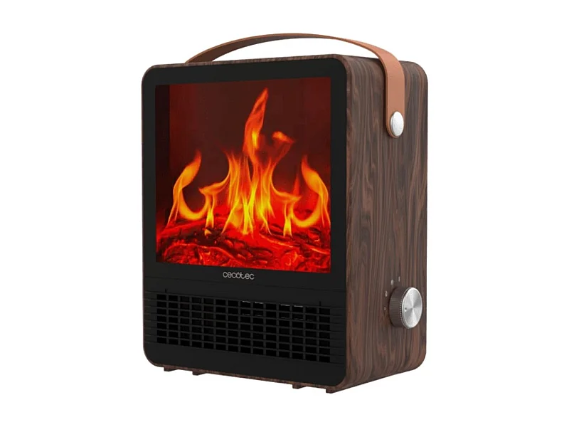 Calefactor cerámico Cecotec ReadyWarm 1500 Flames 1500W 2 modos con luz marrón